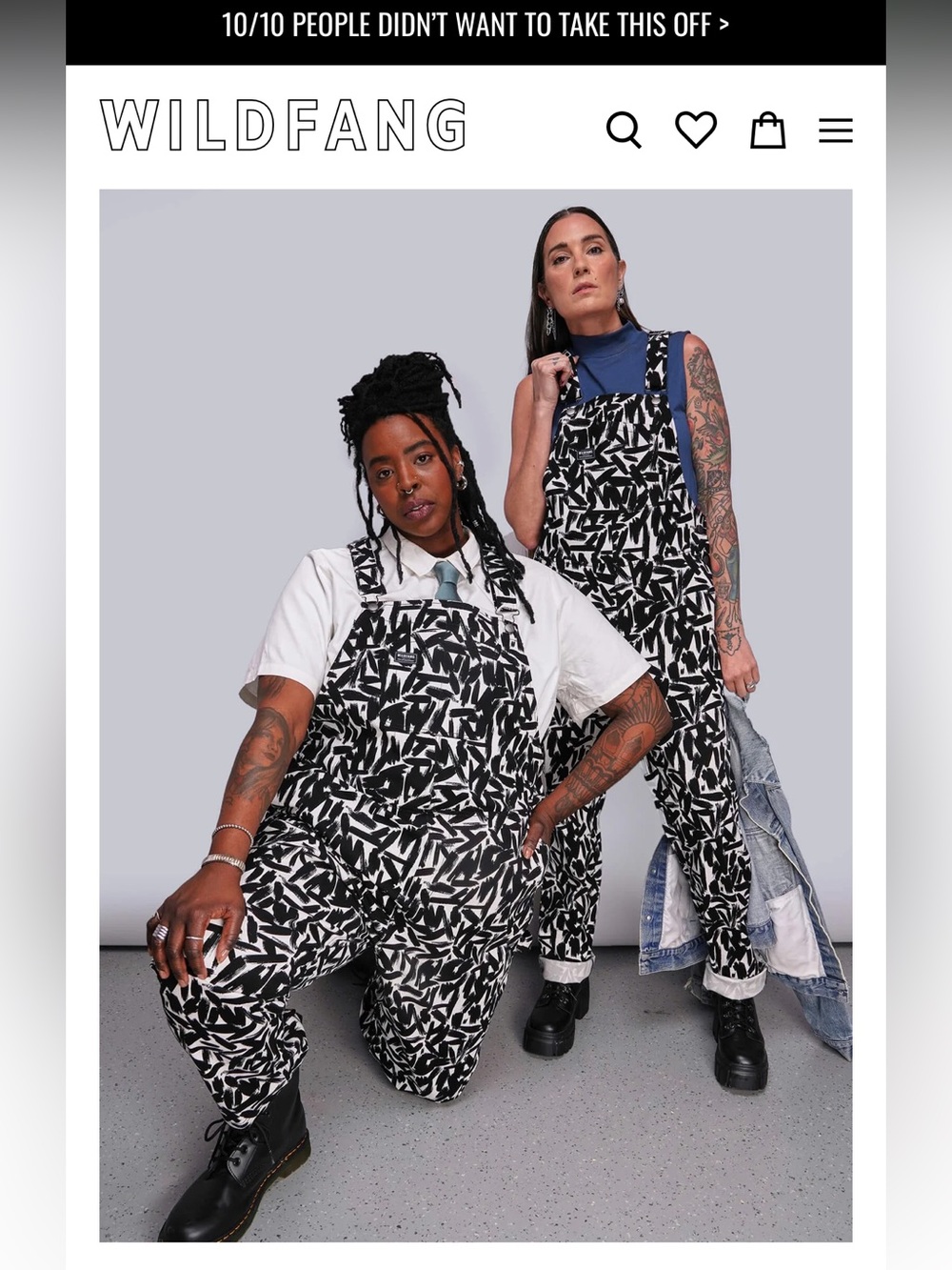 Wildfang Overall in Paint Stroke White